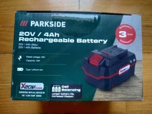 Parkside PAP20 D3 20V 4Ah 4 Ah lithium-ion akkumulátor új 3 év LIDL garancia