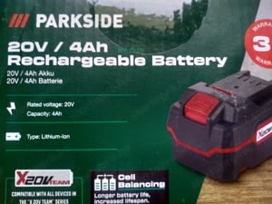 Parkside PAP20 D3 20V 4Ah 4 Ah lithium-ion akkumulátor új 3 év LIDL garancia - kép 2