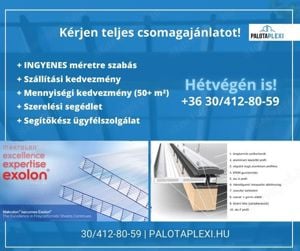 Előtető, Árnyékoló Polikarbonát lemez: 10 mm | erősített | uv védett | több színben - kép 4