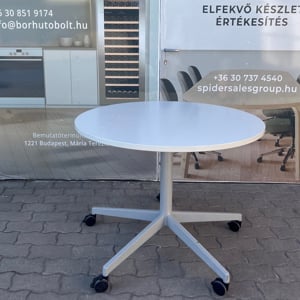 Steelcase körasztal, kerekasztal, 100cm átmérő, fehér - használt