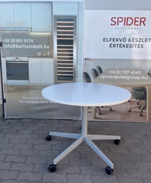 Steelcase körasztal, kerekasztal, 100cm átmérő, fehér - használt - kép 2