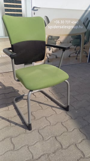 Steelcase szánkótalpas tárgyalószék, zöld színű - használt irodabútor - kép 4