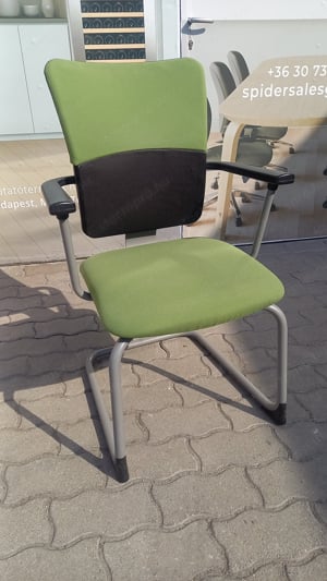 Steelcase szánkótalpas tárgyalószék, zöld színű - használt irodabútor - kép 5