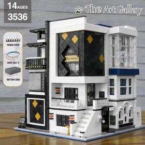 Lego komp. Creator Icons Művészeti galéria Moduláris Ház 3630db + LED világítás LEPIN ÚJ - kép 11