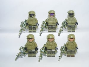 Lego SWAT UKR álcázott Ukrán kommandós katonák katona 6db fegyver - kép 2