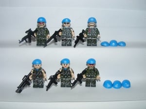 Lego Swat kommandós katonák U.N. Ensz békefenntartó alakulat katona 6db - kép 6