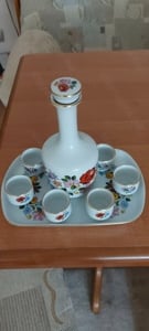 8 darabos,kézzel festett,Kalocsai,porcelán italos készlet. - kép 3