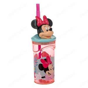 Minnie 3D műanyag szívószál pohár 360ml