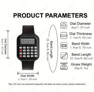 Számológépes karóra új fekete uniszex digitális LCD quartz * MPL 1435 - kép 4