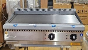 Inox elektromos ipari nagykonyhai 100cm-es pimak szeletsűtő rostlap grillsütő - kép 1