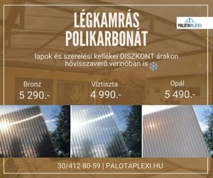 BRONZ Polikarbonát lemez: 10 mm | erősített | 2x UV védett - kép 2