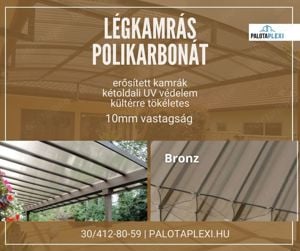 BRONZ Polikarbonát lemez: 10 mm | erősített | 2x UV védett - kép 3