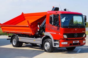 Mercedes Benz ATEGO 1524 BlueTec4 Billenőplatós - Darugémes teherautó EU4 - kép 8