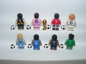 Lego Focista figurák Futball foci Messi Neymar Ronaldo Modric Benzema + arany króm kupa ÚJ - kép 4