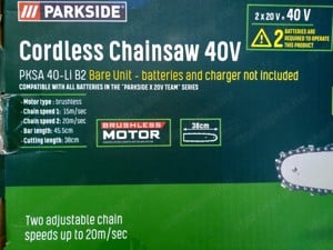 Parkside PKSA 40 40 Voltos (2x20 Volt) dupla akkus láncfűrész akció új 3 év LIDL garancia, bontatlan - kép 5