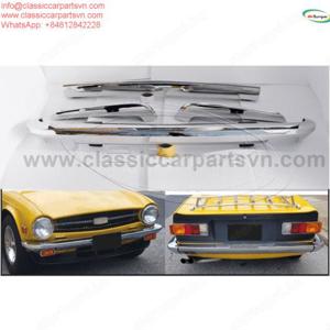 Triumph TR6 (1974-1976) bumpers without license plate shield by stainless steel new - kép 1