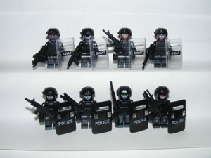 Lego SWAT Speciális Taktikai kommandós katonák 8db katona + pajzs ÚJ - kép 3