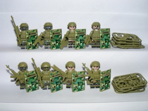 Lego SWAT Álcázott Dzsungel kommandós katonák 8db katona + pajzs ÚJ - kép 2