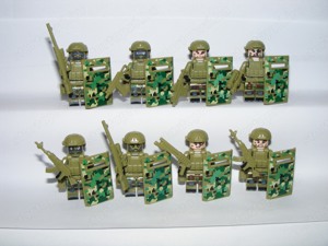 Lego SWAT Álcázott Dzsungel kommandós katonák 8db katona + pajzs ÚJ - kép 4