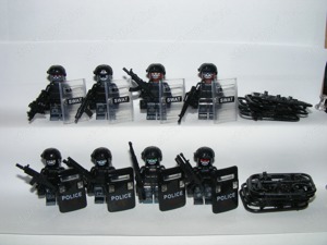 Lego SWAT Speciális Taktikai kommandós katonák 8db katona + pajzs ÚJ - kép 4