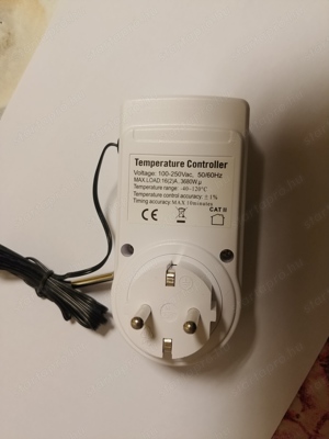 Hőfokszabályzó és időzítő kapcsoló AC 230 V - 40 + 120 C Konnektoros - kép 2