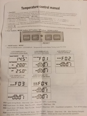 Hőfokszabályzó és időzítő kapcsoló AC 230 V - 40 + 120 C Konnektoros - kép 5