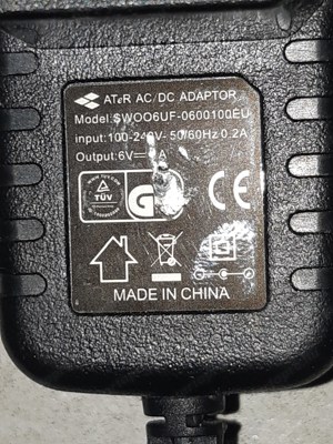 Ater SW006UF-0600100EU DC adapter 6V működő - kép 3