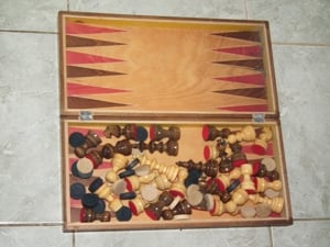 Fa sakk készlet backgammon ostábla korongokkal nr.2 - kép 8