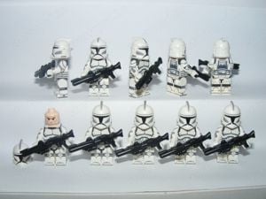 Lego Star Wars figurák Clone Trooper klón katona figura 10db + Yoda +fegyver  - kép 3