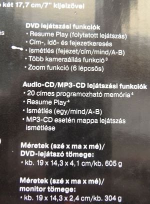 Hordozható autóban használható DVD média lejátszó 2 monitorral Veszprém - kép 2