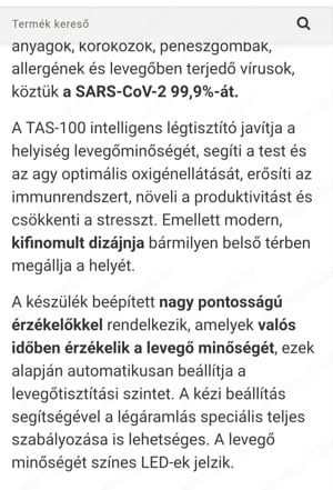 Zepter therapy Air smart levegő tisztító alig használt  - kép 6