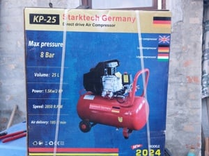 Starktech KP-25 kompresszor 25L, 1500W 2 HP ,185 L min bontatlan dobozába eladó.Ár;35 ezer ft.