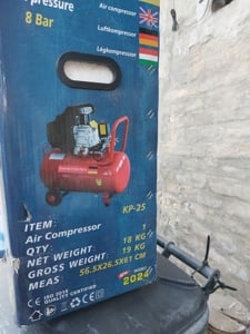 Starktech KP-25 kompresszor 25L, 1500W 2 HP ,185 L min bontatlan dobozába eladó.Ár;35 ezer ft. - kép 3