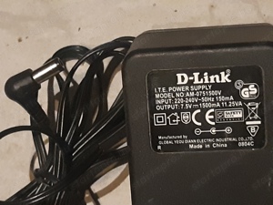 D-Link adapter 7,5V DC 1500mA adapter - kép 2