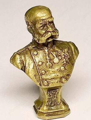 Ferenc József mellszobor - bronz figura miniatúra.