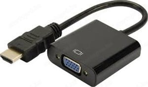 HDMI VGA adapter átalakító  Csatlakozó: 1 x HDMI 19 pin apa, v.1.4 --> 1 x VGA DB15 anya 1920 x 1080