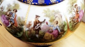 Vintage Germany ELW BAVARIA. Porcelán váza romantikus jelenetekkel, hibátlan - kép 7