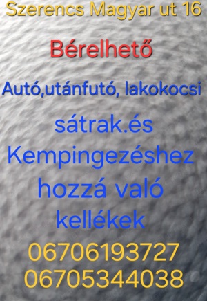 Auto, utánfutó, lakokocsi Bérelhető  - kép 3