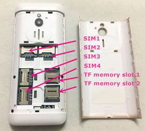 4 SIM kártyás kártyafüggetlen mobiltelefon + 2 micro SD kártya hely benne, új, bontatlan eladó - kép 2