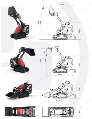 Honda motoros, 21 le-s, olasz gyártmányú taurus sk 1000 gumihevederes minirakodó kedvező áron !!! - kép 4