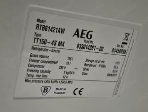 Eladó AEG RTB81421AW 85 cm hűtőszekrény - kép 3