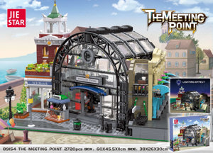 Lego komp. Creator Icons City Vasútállomás Vasút állomás Moduláris ház 2720db + LED Lepin ÚJ