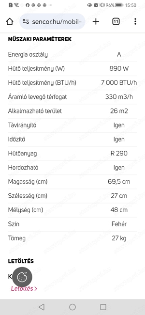 Sencor mobilklíma  - kép 2