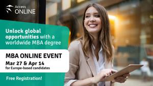 Learn about TOP MBA programs at an exclusive MBA ONLINE EVENT