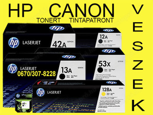 Eredeti bontatlan HP Canon toner tintapatron veszek!