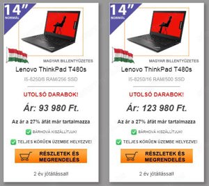 Ezek IS magyarok! Lenovo ThinkPad T480s