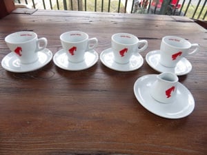 Julius Meinl fehér porcelán csésze Melange 4 + tejes kancsó  - kép 2