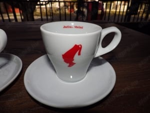 Julius Meinl fehér porcelán csésze Melange 4 + tejes kancsó  - kép 5