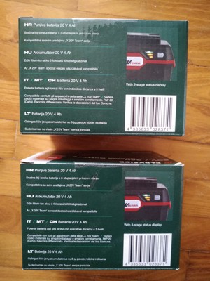 2 db Parkside PAP 20 B3 20 Volt 4 Ah lithium-ion akku akkumulátor, új, 3 év LIDL garancia - kép 3