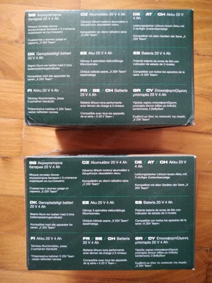 2 db Parkside PAP 20 B3 20 Volt 4 Ah lithium-ion akku akkumulátor, új, 3 év LIDL garancia - kép 6